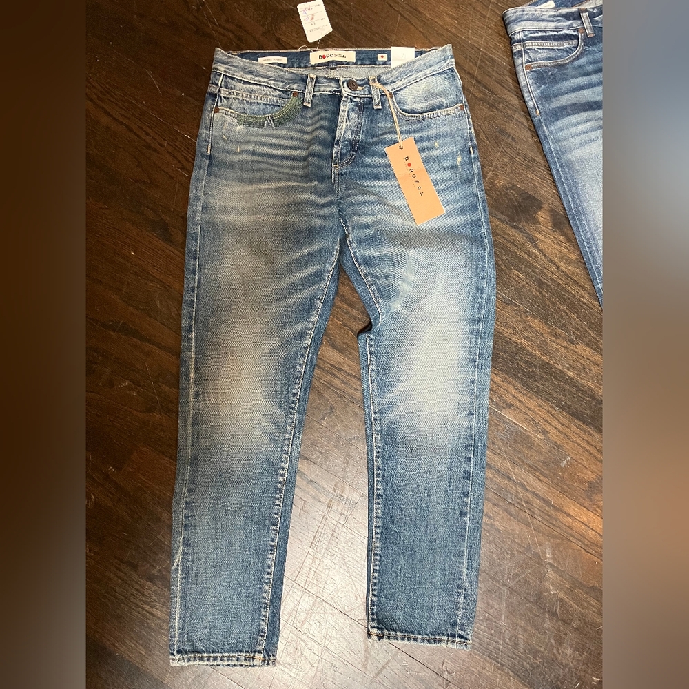 nwt Sz 29, 27 $490 Boro Made In Japan Women's Blue Jeans With Multicolor Stitch